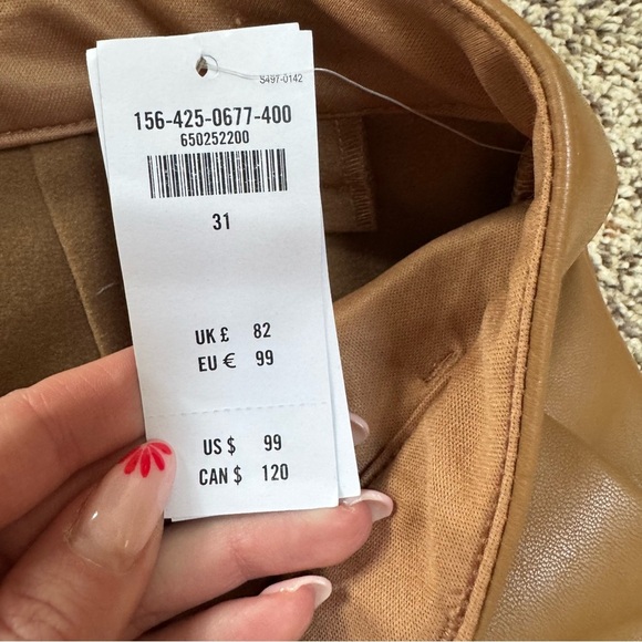 Abercrombie & Fitch Vegan Leather The Skinny Ultra High Split Hem Rise Pants - Picture 5 of 7